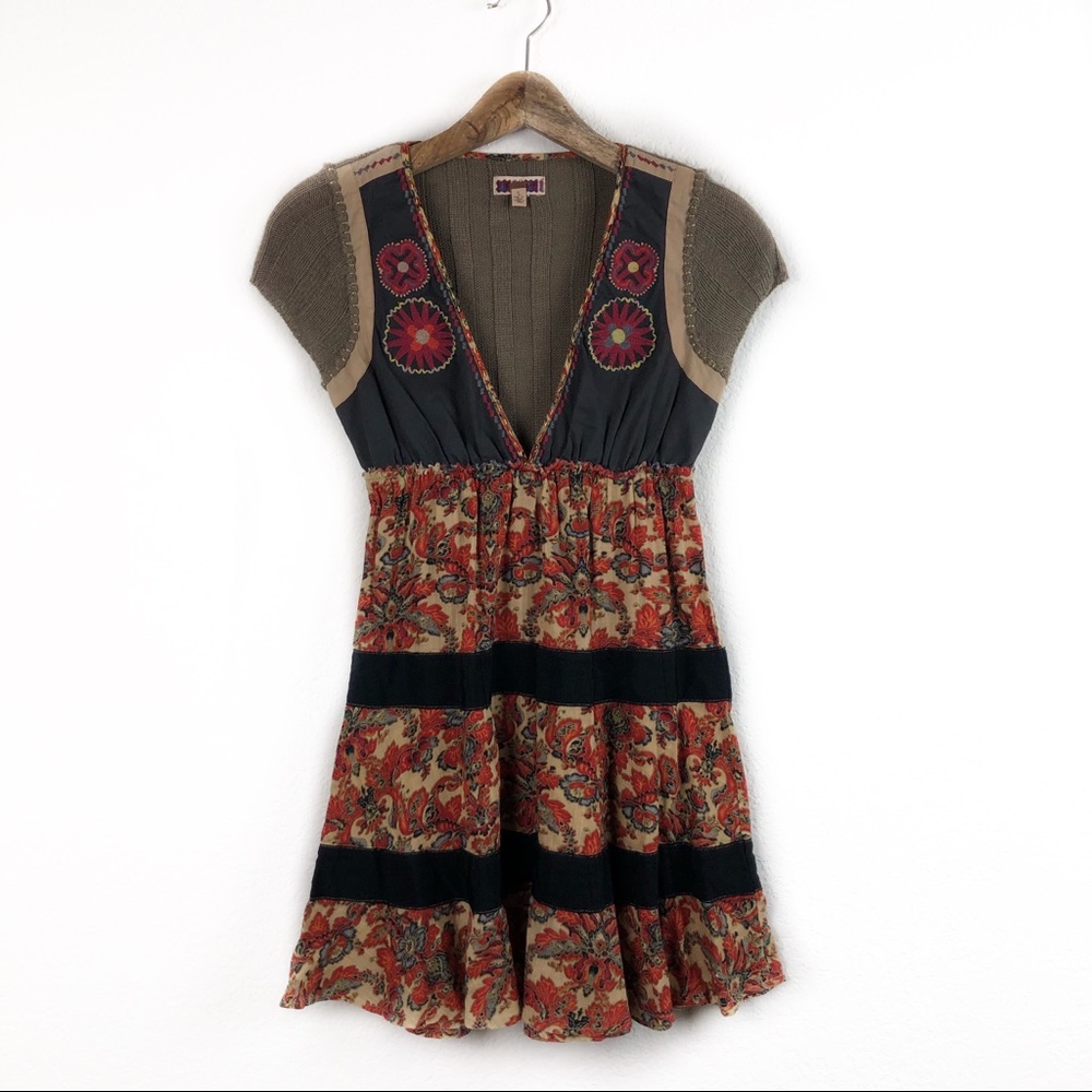 Free People Knit and Embroidered Dress Size 2